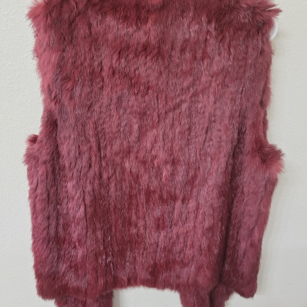 Joie burgundy fur vest, Small - Picture 6 of 10